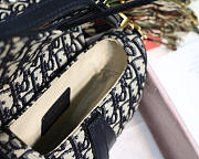 Dior Oblique Jacquard Canvas Calfskin leather Saddle Small Bag in Blue - 3
