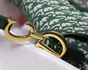 Dior Oblique Jacquard Canvas Calfskin leather Saddle Large Bag in Green - 5