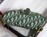 Dior Oblique Jacquard Canvas Calfskin leather Saddle Small Bag in Green - 2