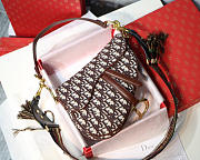Dior Oblique Jacquard Canvas Calfskin leather Saddle Large Bag in Brown - 1