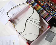 Dior Oblique Calfskin leather Saddle Large Bag in White - 1