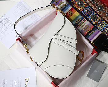 Dior Oblique Calfskin leather Saddle Large Bag in White