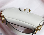 Dior Oblique Calfskin leather Saddle Small Bag in White - 3