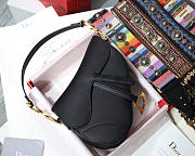 Dior Oblique Calfskin leather Saddle Large Bag in Black - 1