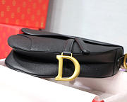 Dior Oblique Calfskin leather Saddle Large Bag in Black - 2