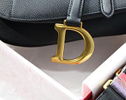 Dior Oblique Calfskin leather Saddle Large Bag in Black - 4
