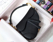Dior Oblique Calfskin leather Saddle Small Bag in Black - 1