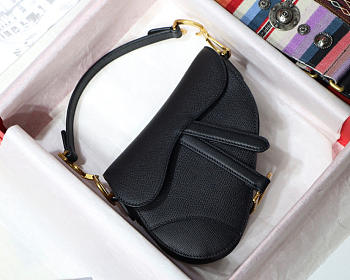 Dior Oblique Calfskin leather Saddle Small Bag in Black