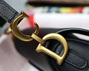 Dior Oblique Calfskin leather Saddle Small Bag in Black - 4
