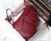 Dior Oblique Calfskin leather Saddle Large Bag in Wine Red - 1