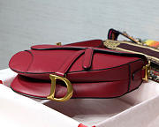 Dior Oblique Calfskin leather Saddle Large Bag in Wine Red - 2