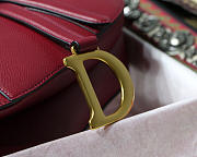 Dior Oblique Calfskin leather Saddle Large Bag in Wine Red - 3