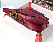 Dior Oblique Calfskin leather Saddle Large Bag in Wine Red - 4