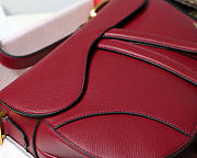 Dior Oblique Calfskin leather Saddle Large Bag in Wine Red - 5