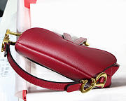 Dior Oblique Calfskin leather Saddle Small Bag in Wine Red - 3