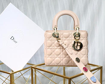 Dior Lady Dior Leather Lambskin Light Pink Handbag