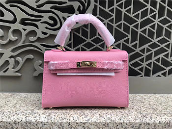 Hermes Kelly Leather Handbag in Pink