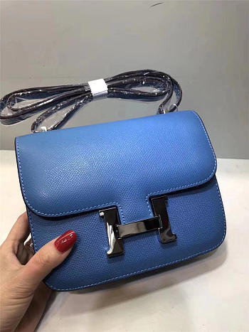 Hermes epsom leather constance Bag in Blue