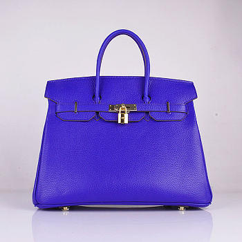 Hermes original togo leather birkin 30cm bag in Blue