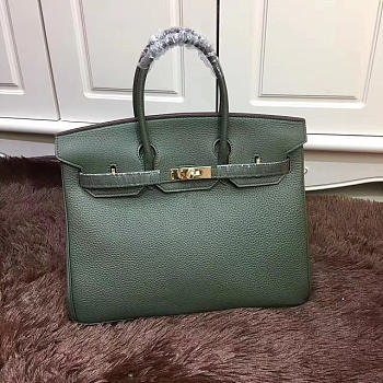 Hermes original togo leather birkin 30cm bag in Green