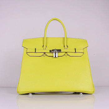 Hermes original togo leather birkin 30cm bag in Lemon Yellow