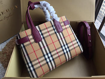 Burberry Tote Vintage Small Handbag in Purple