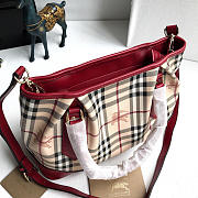 Burberry Original Check Tote Handbag in Red - 5