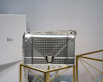 Dior Diorama Cannage Calfskin Bag in Sliver