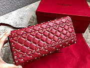 Valentino Garavani Rockstud Spike Lambskin Handbag in Red - 2