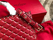 Valentino Garavani Rockstud Spike Lambskin Handbag in Red - 4
