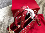 Valentino Garavani Rockstud Spike Lambskin Handbag in Red - 6