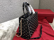 Valentino Garavani Rockstud Spike Lambskin Handbag in Black - 6
