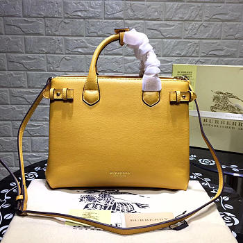 Burberry Classic Leather Tote Bag with Yellow