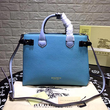 Burberry Classic Leather Tote Bag with Blue