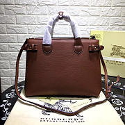 Burberry Classic Leather Tote Bag with Brown - 5