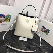 Prada Double Saffiano Bucket Bag 1BA212 White - 1