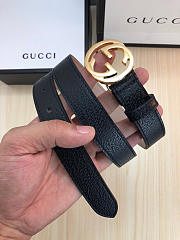 Gucci Belt Black Gold Hardware - 3