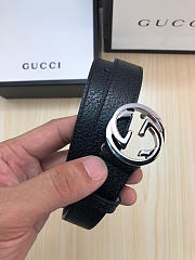 Gucci Belt Black Silver Hardware - 3