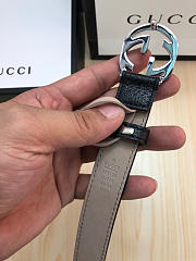 Gucci Belt Black Silver Hardware - 4