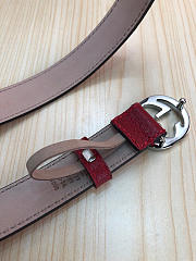 Gucci Belt Red Silver Hardware - 4