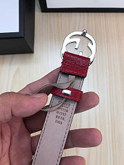 Gucci Belt Red Silver Hardware - 5