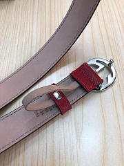 Gucci Belt Red Silver Hardware - 6