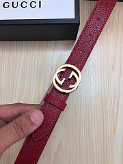 Gucci Belt Red Gold Hardware - 4