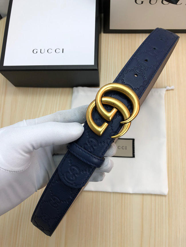 Gucci Belt Navy Blue - 1