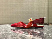 Fendi Slingbacks Red Flat-soled Shoes - 3