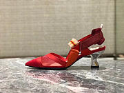 Fendi Slingbacks Red Mid Heel Shoes 5cm - 2
