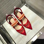 Fendi Slingbacks Red High Heel Shoes 8cm - 3