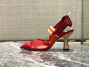 Fendi Slingbacks Red High Heel Shoes 8cm - 1