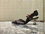 Fendi Slingbacks Black Brown Mid Heel Shoes 5cm - 1