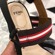 Fendi Slingbacks Black Brown Mid Heel Shoes 5cm - 3